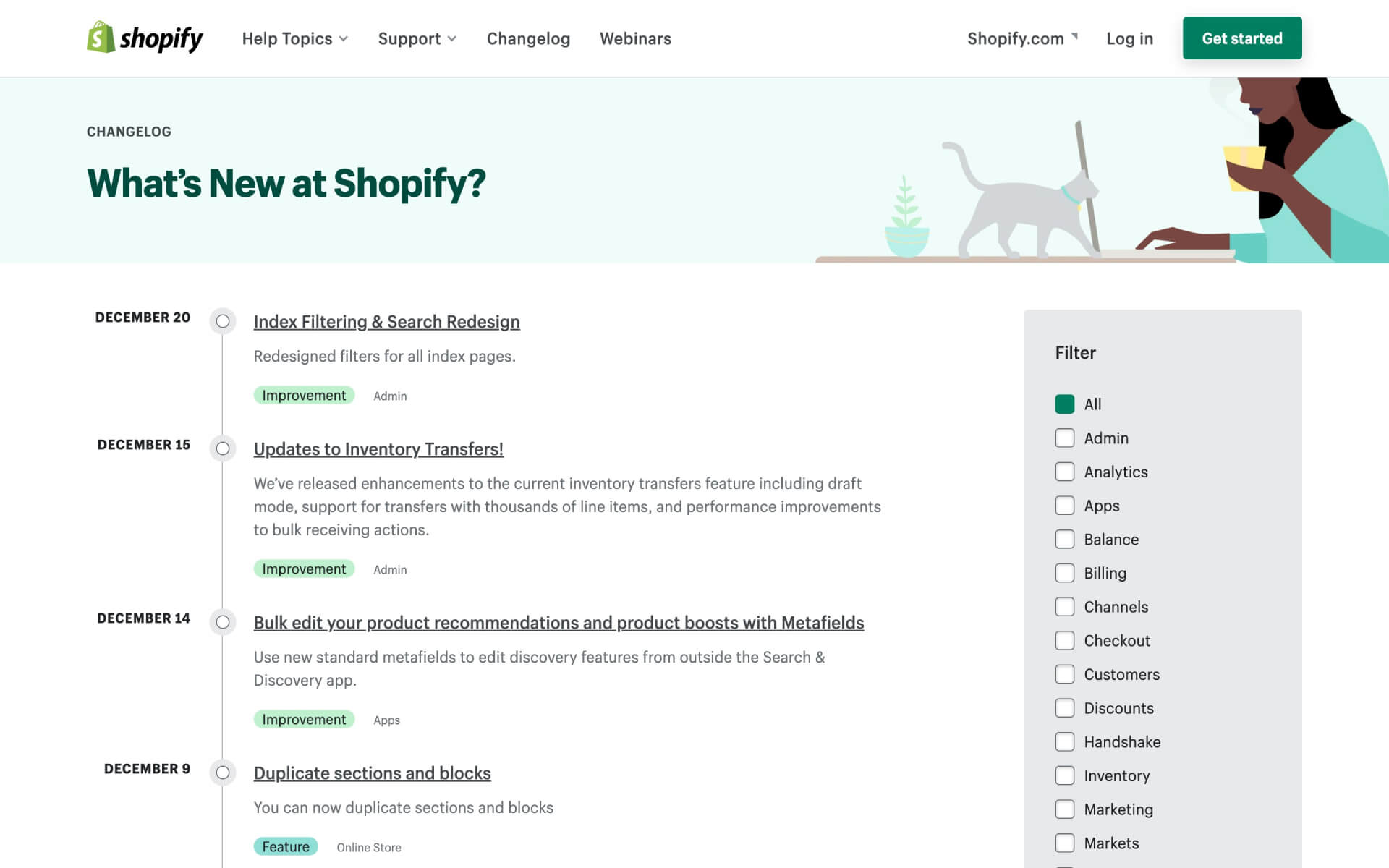 What's New at Shopify 平台更新資訊，有關 Shopify 公開優化既有功能與新增功能特色的列表-Irvinglab 爾文實驗室